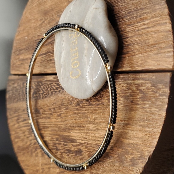 B2635 black seed beaded oriental bracelet‎